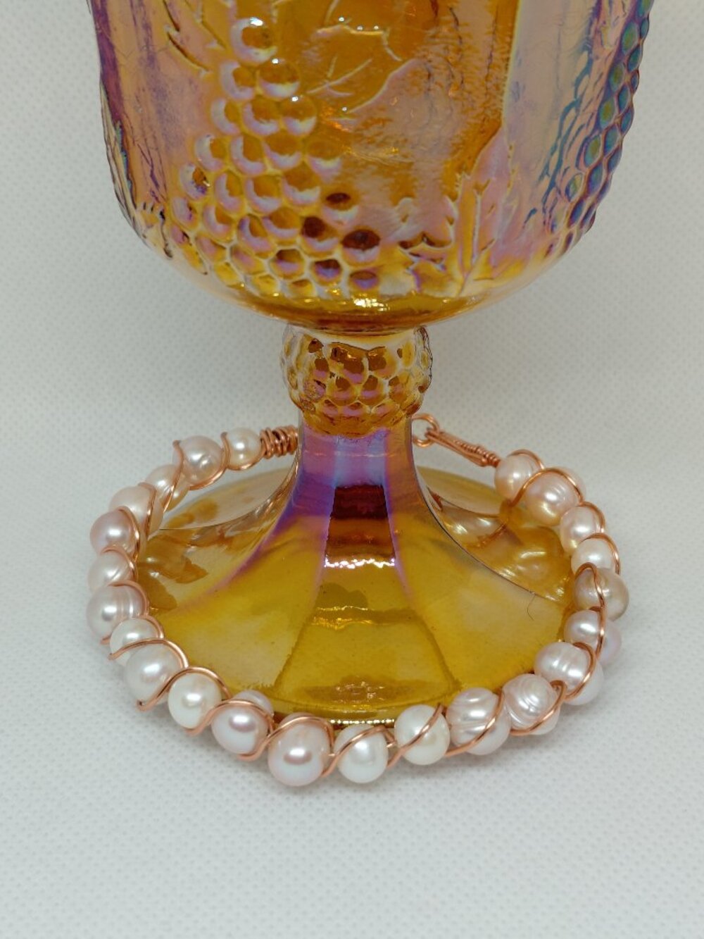 Artisan Vintage Marigold Collection Ivory Pearl Copper Bracelet